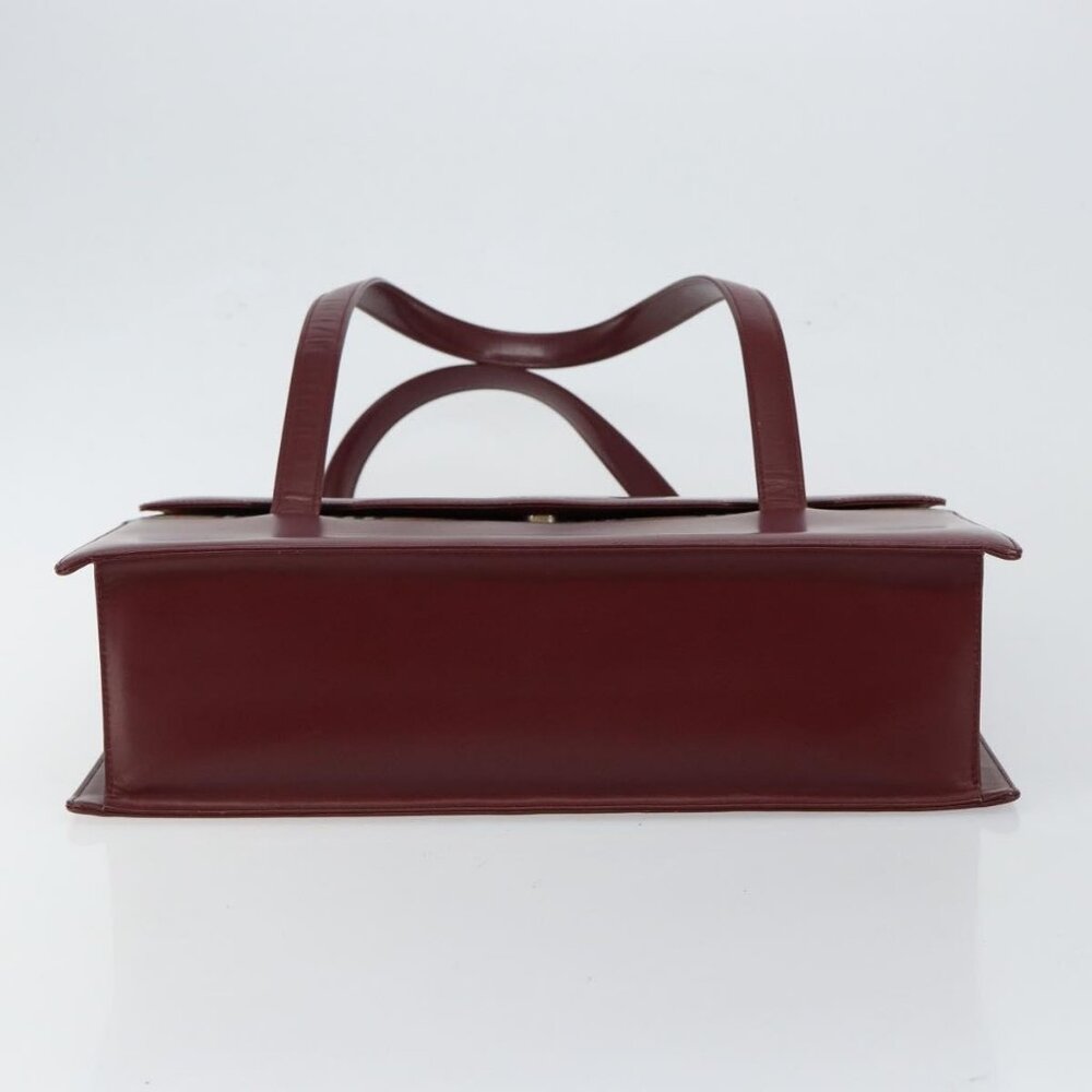 BURBERRY Nova Check Hand Bag Canvas Leather Bordeaux Beige Auth - Picture 8 of 16